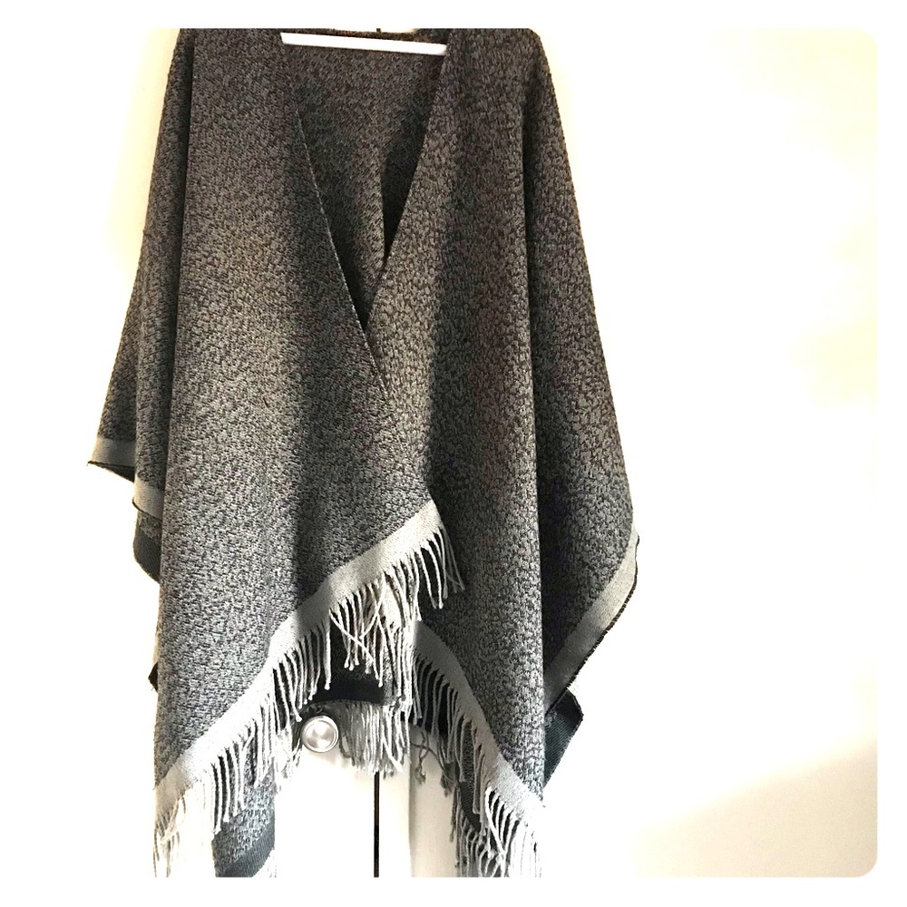 Lightweight Wool Poncho/ Wrap Scarf- One Size